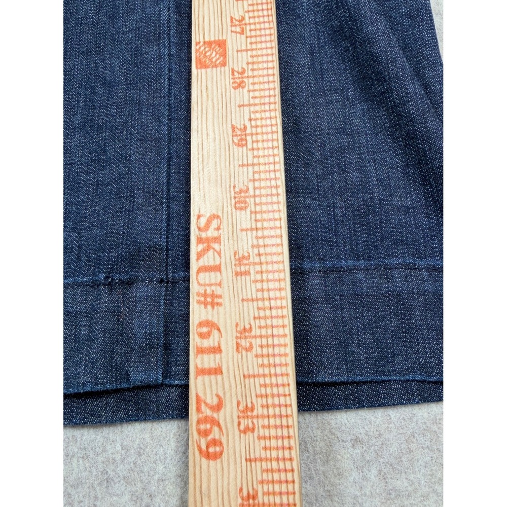 L.L.Bean Trousers Womens 12 Tall Blue Denim Straight Leg Stretch Wide Leg - Picture 8 of 10